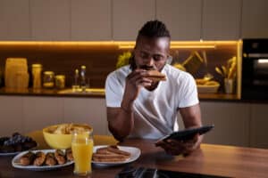 black men having breakfast