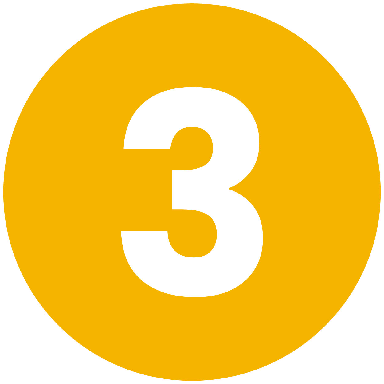 no. 3 in yellow circle