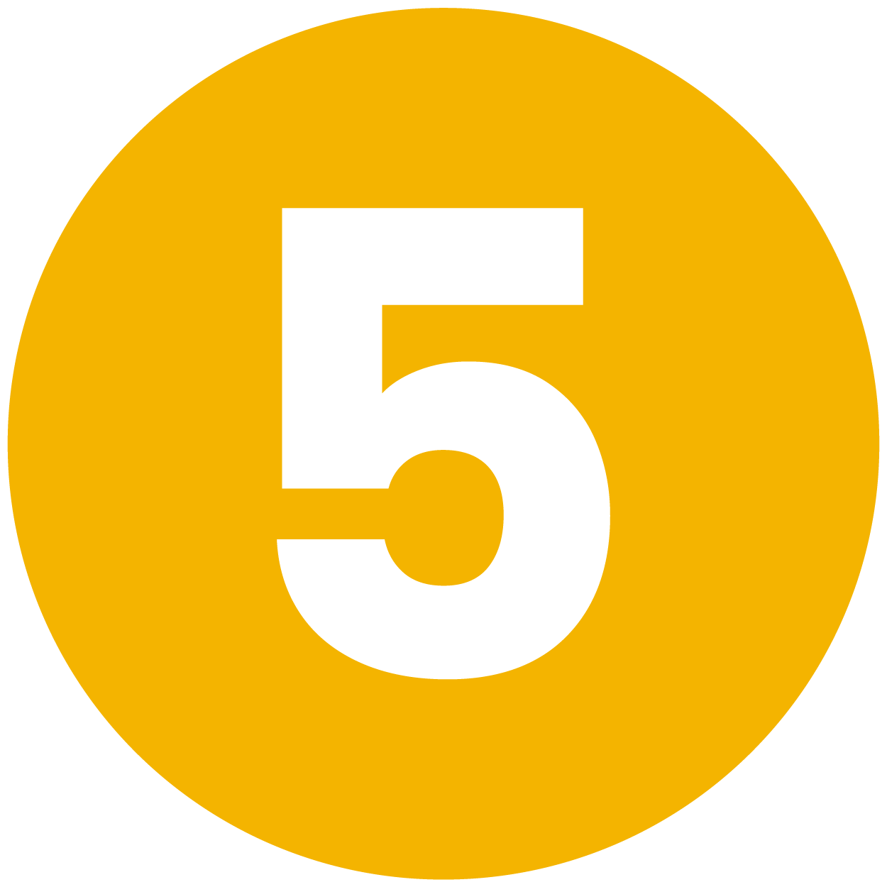 no. 5 in yellow circle