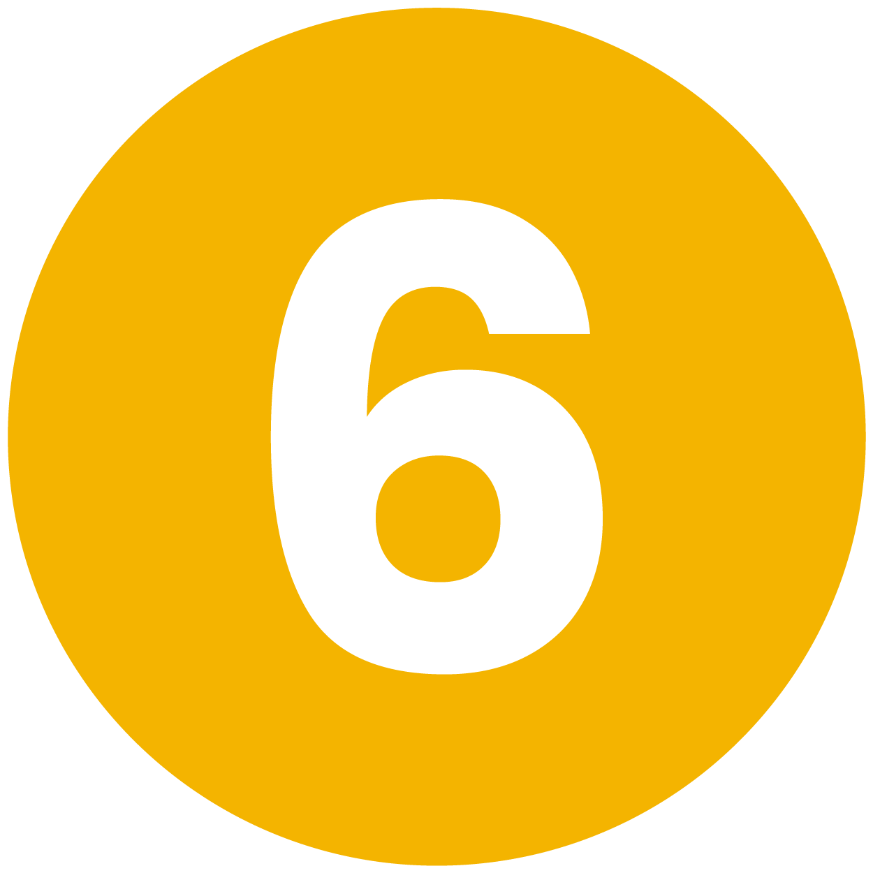 no. 6 in yellow circle