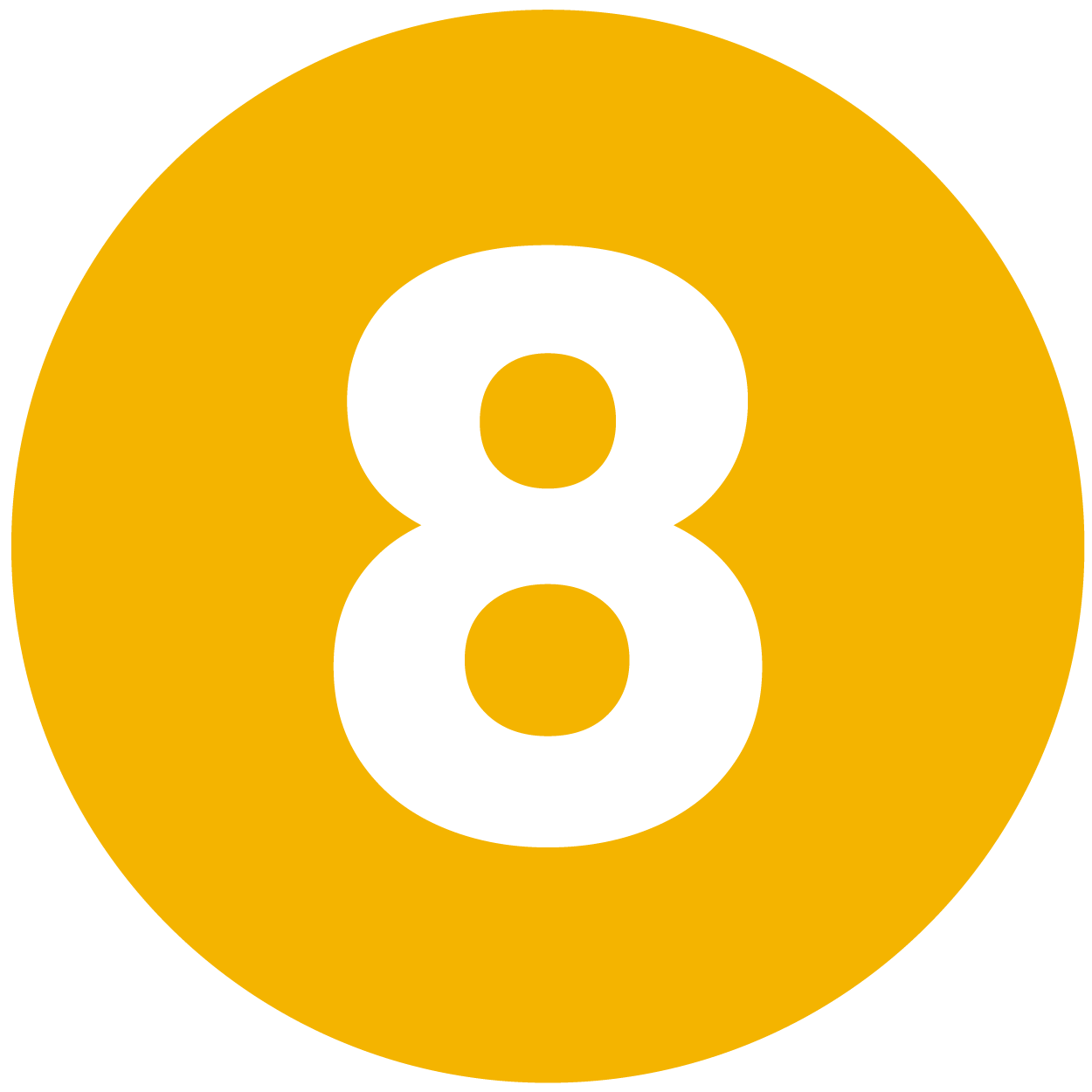 no. 8 in yellow circle