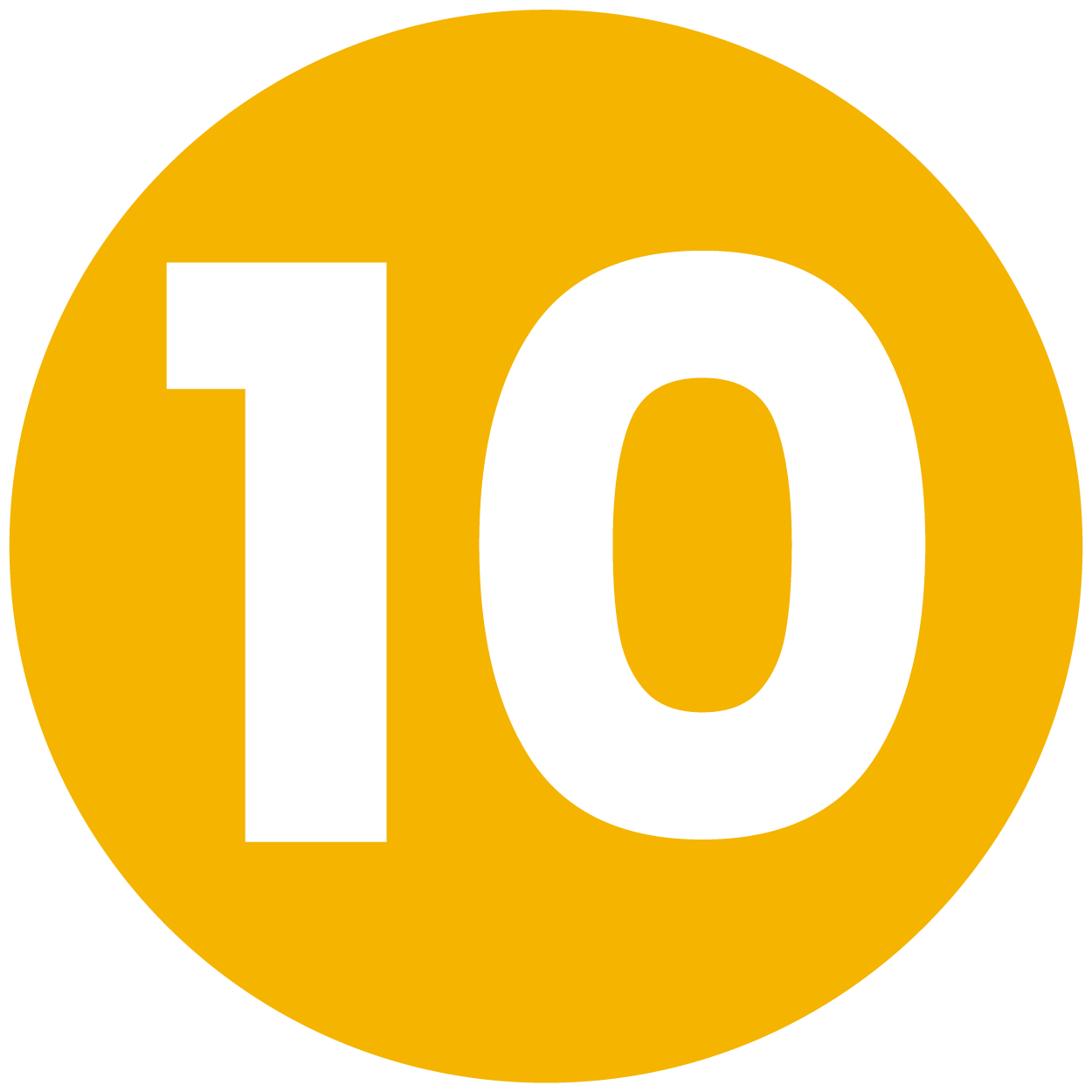 no. 10 in yellow circle