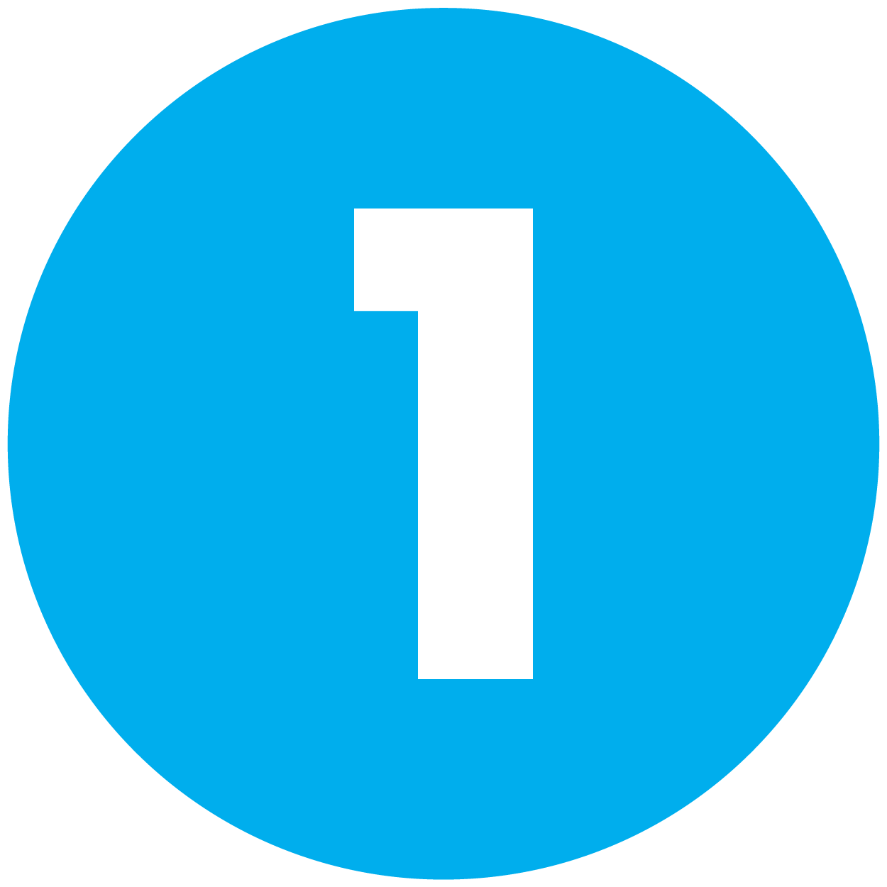 no. 1 in blue circle