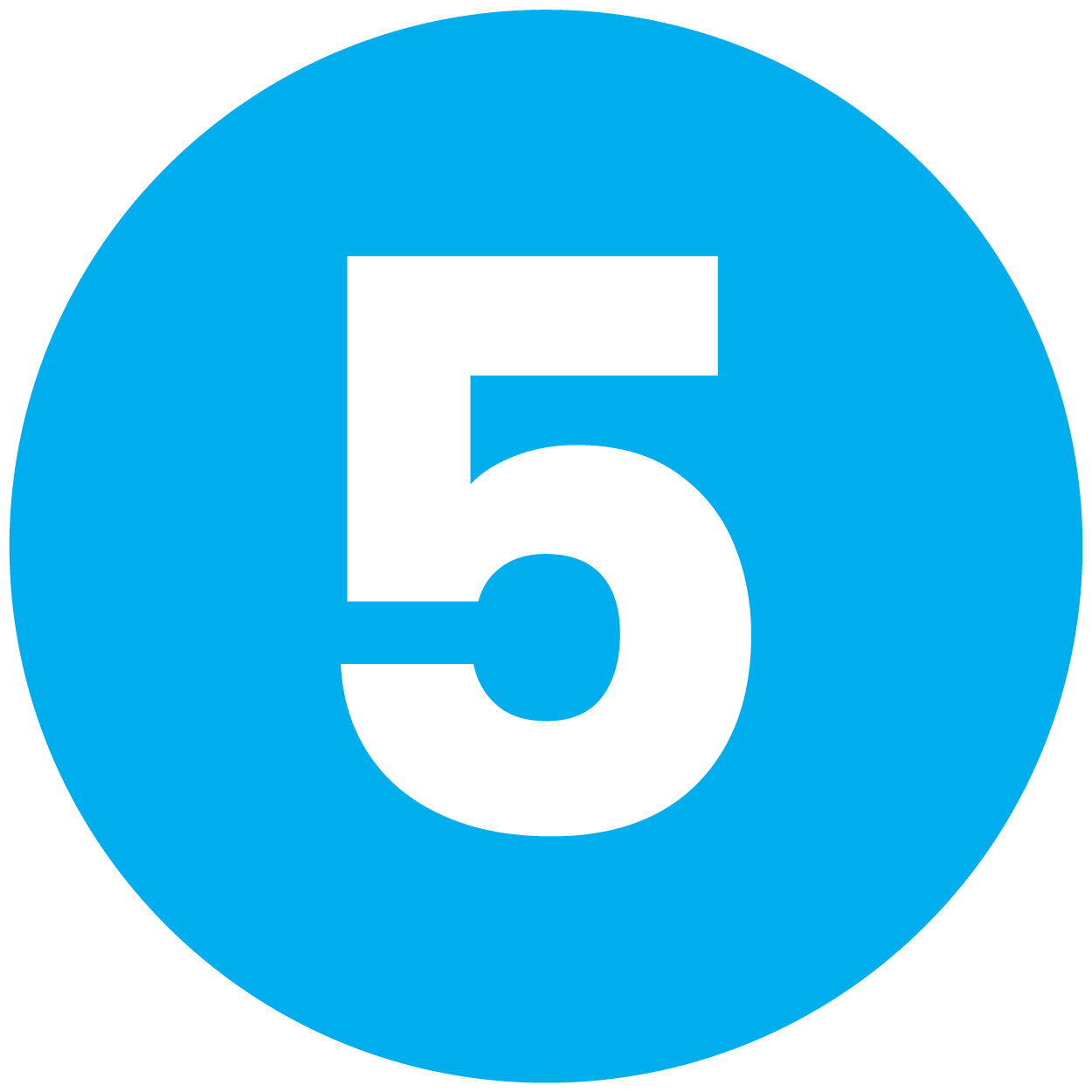 no. 5 in blue circle