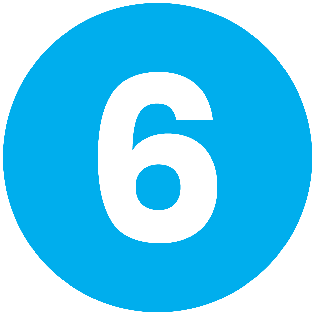 no. 6 in blue circle