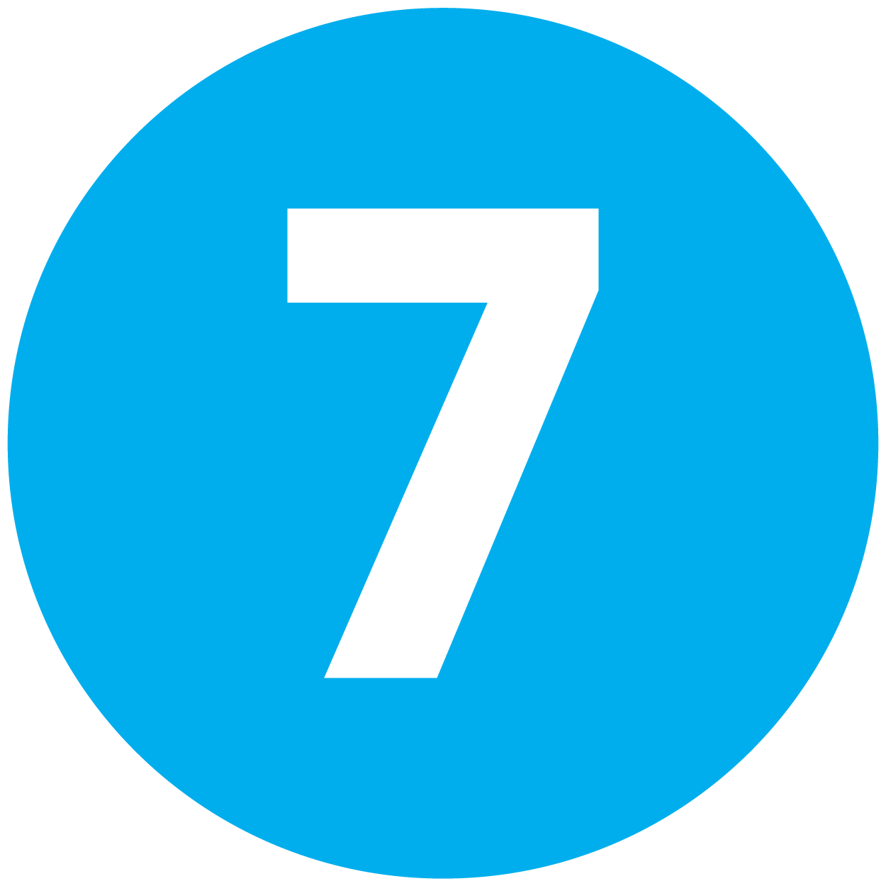 no. 7 in blue circle