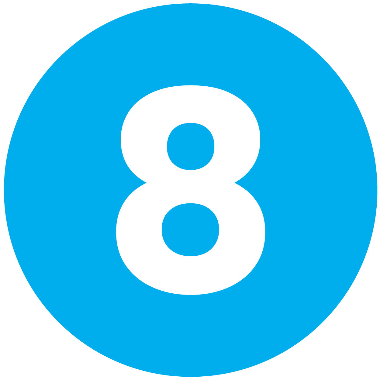 no. 8 in blue circle