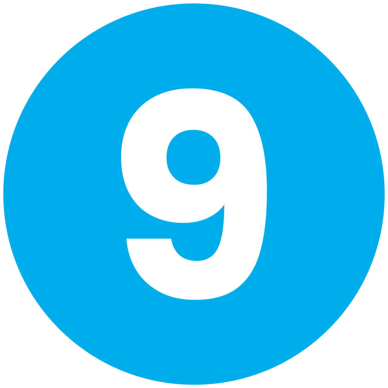 no. 9 in blue circle