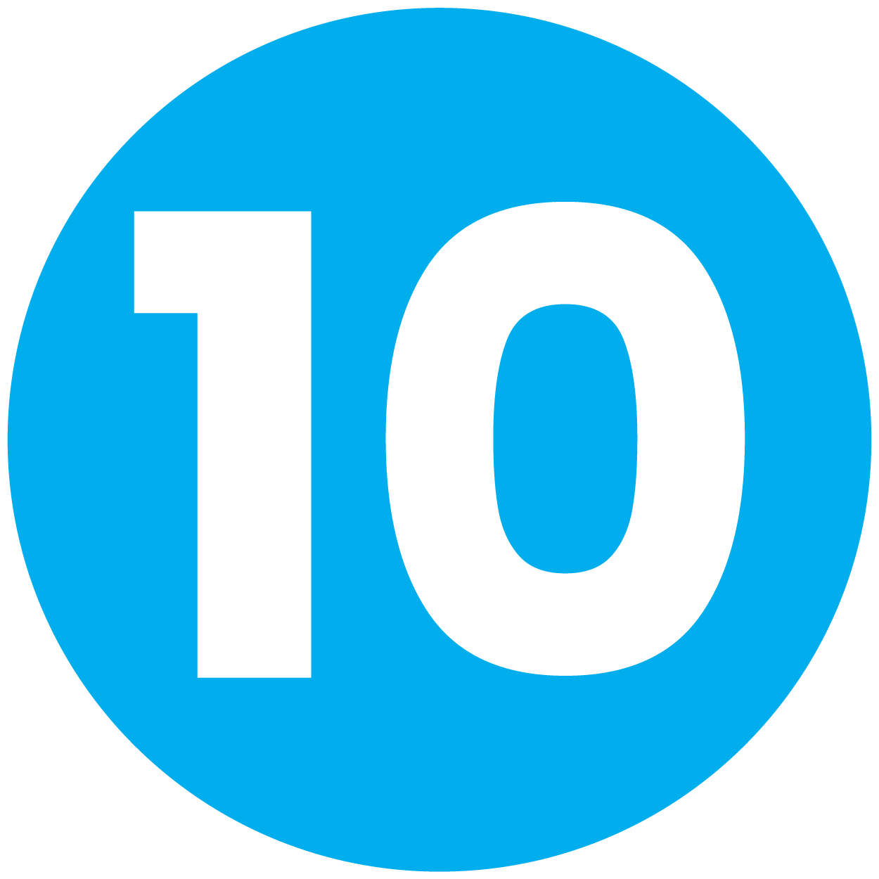 no. 10 in blue circle