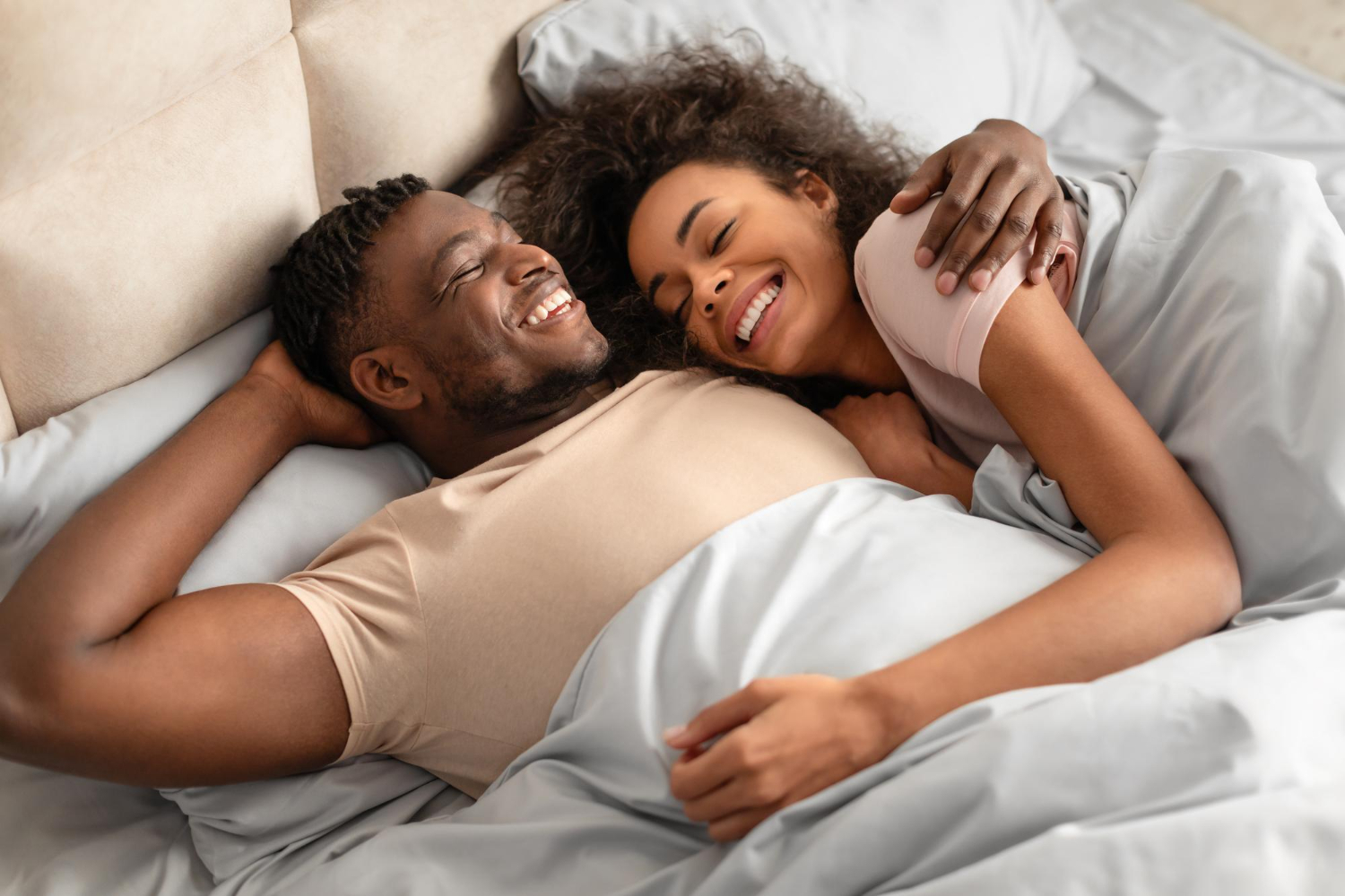 black couple happy